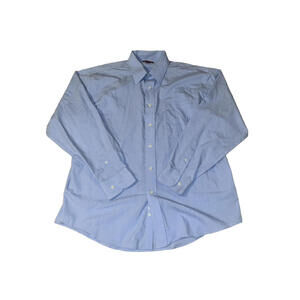 Mens Collared Shirt Non Iron Check Pattern Blue Sz Large Red House Oil Business